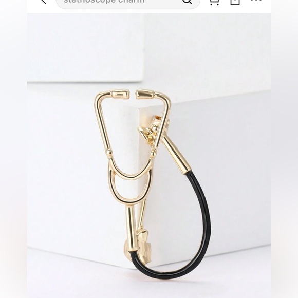 Jewelry - Elegant Gold and Black Stethoscope brooch nwt